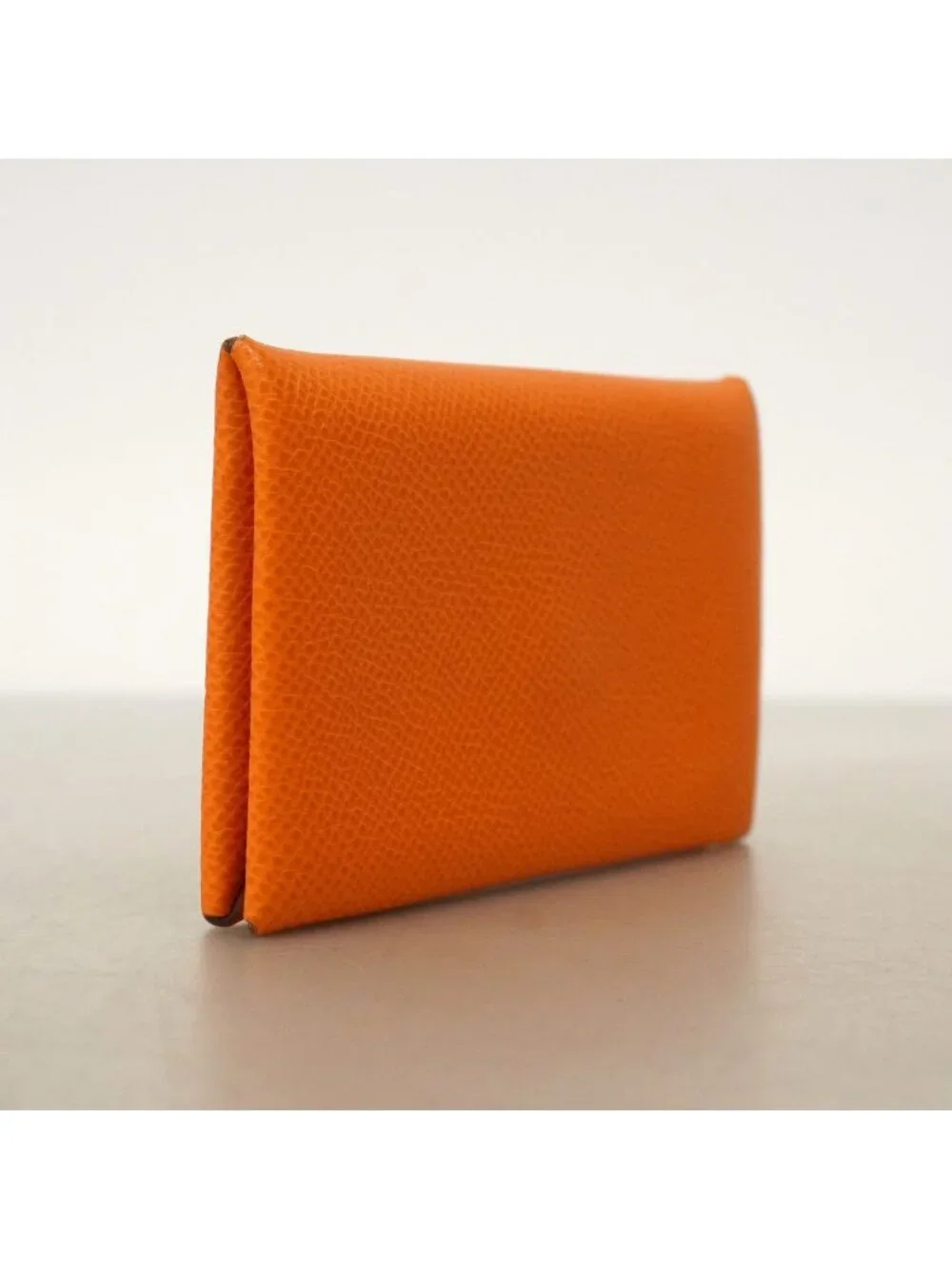 Hermes Coin Case Calvi Verso Veau Epsom Orange Minyan Celeste Silver